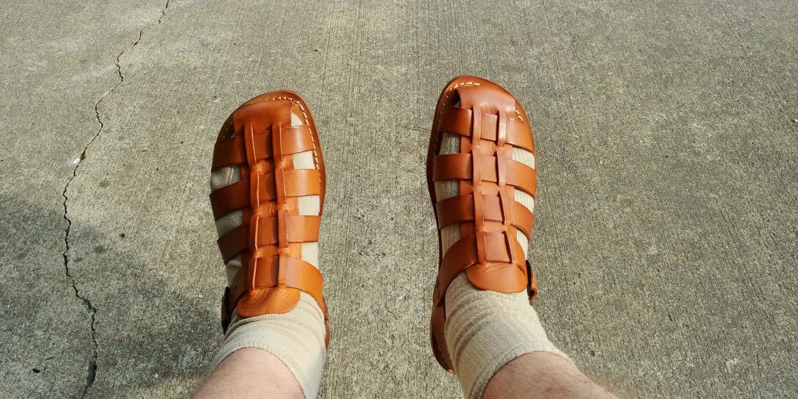 Hand Made Mens Sandals in Vintage Cuir Genuine Leather Crafted in Italy customer photo 1