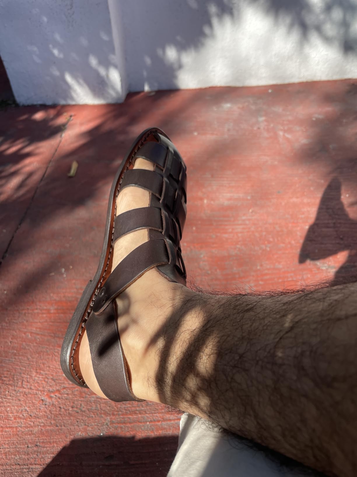 Hand Made Mens Sandals in Vintage Cuir Genuine Leather Crafted in Italy customer photo 2