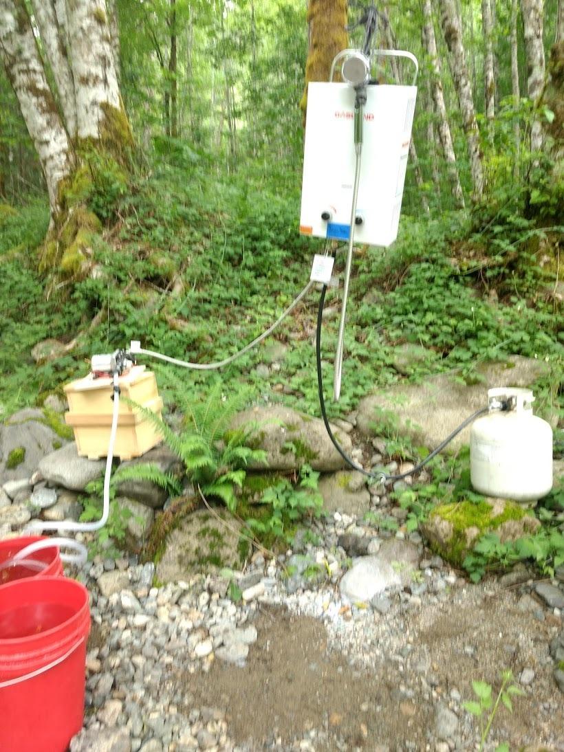 GASLAND BS158 Outdoor Portable Gas Water Heater 1.58GPM, 6L Propane Tankless Water Heater for RV Camping Cabin Boat, Overheating Protection, Easy to Install, White customer photo 2