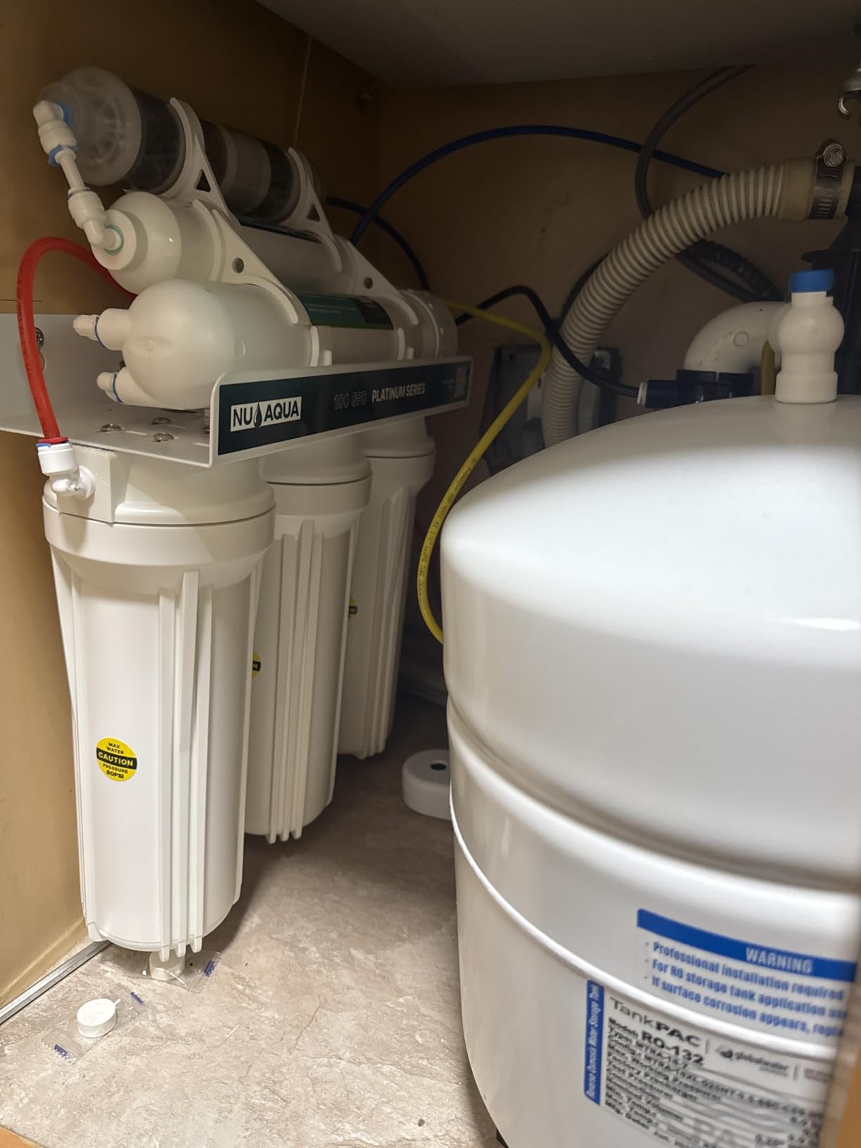 NU Aqua 7-Stage UV Alkaline Under Sink Reverse Osmosis Water Filter System | Includes Faucet & Tank, PPM Meter, 100 GPD Fast Flow Rate, Easy Undersink Install, Remineralization Kitchen Water Filtration customer photo 2