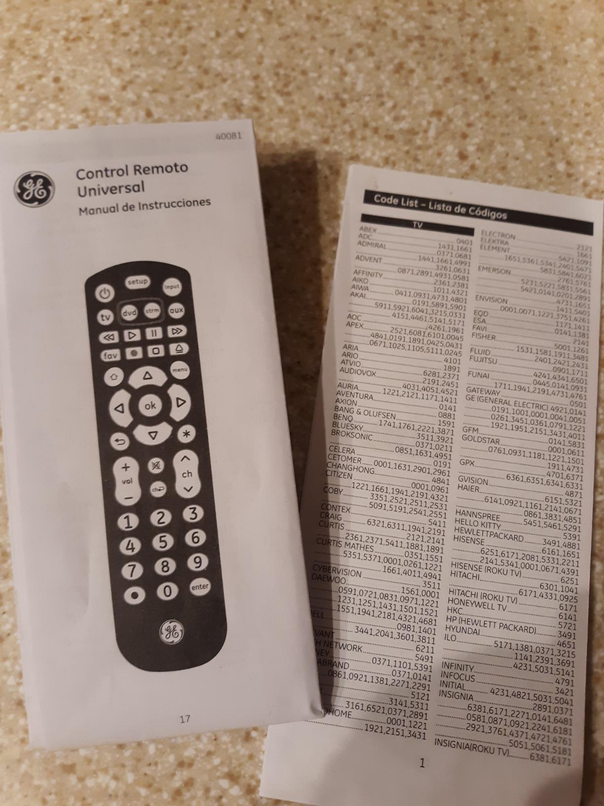 GE Backlit Buttons Universal Remote Control, Samsung TV Remote Control | Samsung Remote Control Replacement for Smart TV, Roku Remote Replacement, Vizio, LG TV, Sony, 4-Device, Black, 40081 customer photo 1
