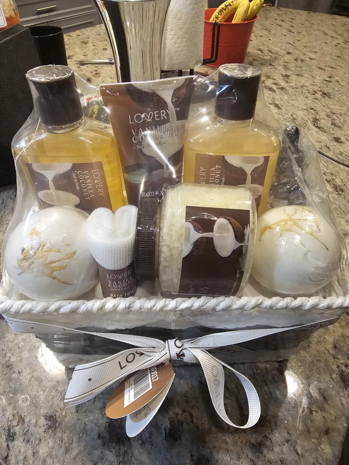 Gifts For Women Gift Basket for Women- 9 Piece Set of Vanilla Coconut Home Spa Set, Luxurious Gifts for Her, Bath and Body Sets Includes Fragrant Lotions, Large Bath Bombs, Coconut Oil customer photo 2