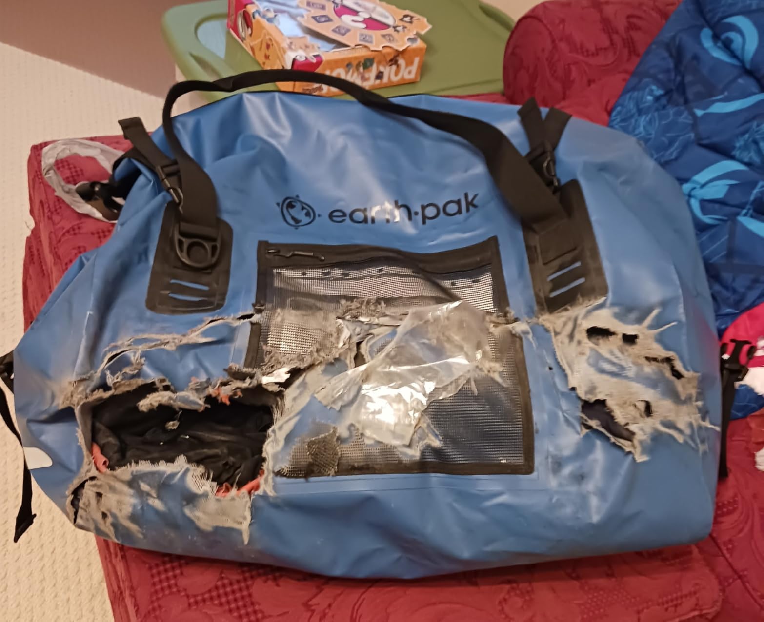 Waterproof Dry Bag Duffel - Marine Boating Kayaking Fishing Canoe 50L | 500D PVC construction with thermo welded seams keeps gear dry for boaters, kayakers, and anglers. Blue, 50L customer photo 1