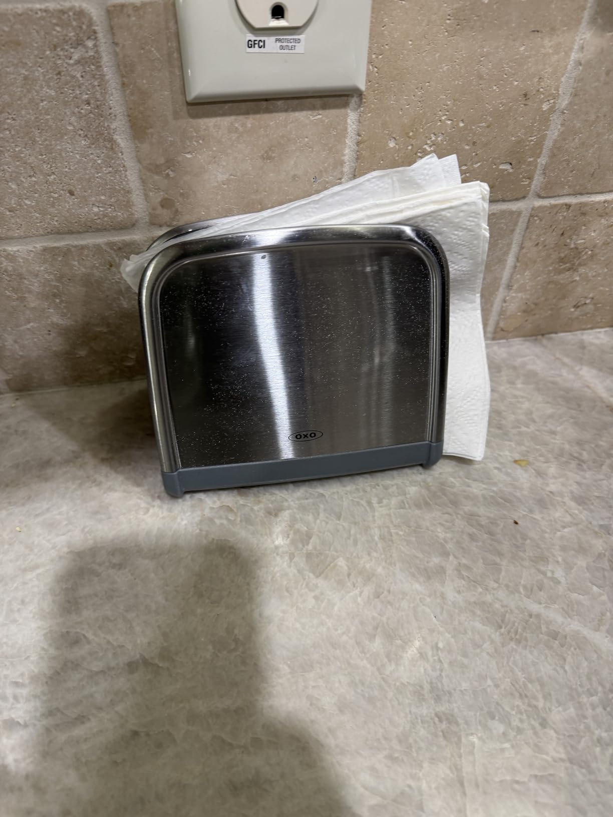 OXO Good Grips Neat Napkin Holder | Fingerprint-Proof Steel, One-at-a-Time Design, Kitchen Table & Countertop, Kitchen Essentials, Easy to Refill customer photo 1