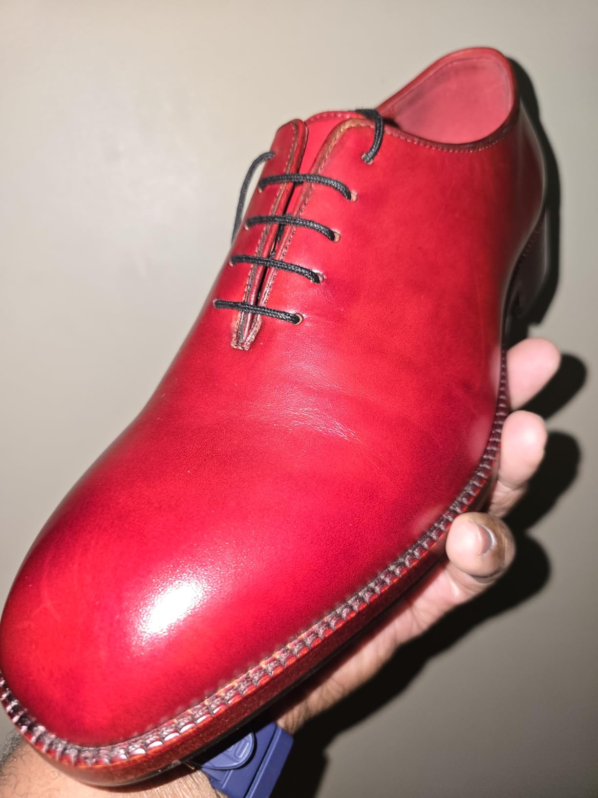 Lethato Handcrafted Wholecut Oxford Men's Genuine Leather Lace Up Dress Shoes customer photo 2