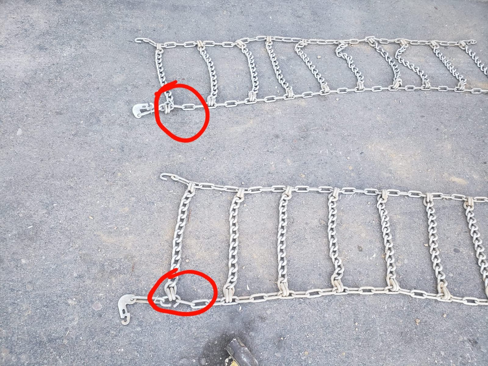TireChain.com 12-16.5 4 Link Ladder Tractor Tire Chains - 3/8 Heavy Duty Road Chains for Farm Tractor Tires, Set of 2 customer photo 1