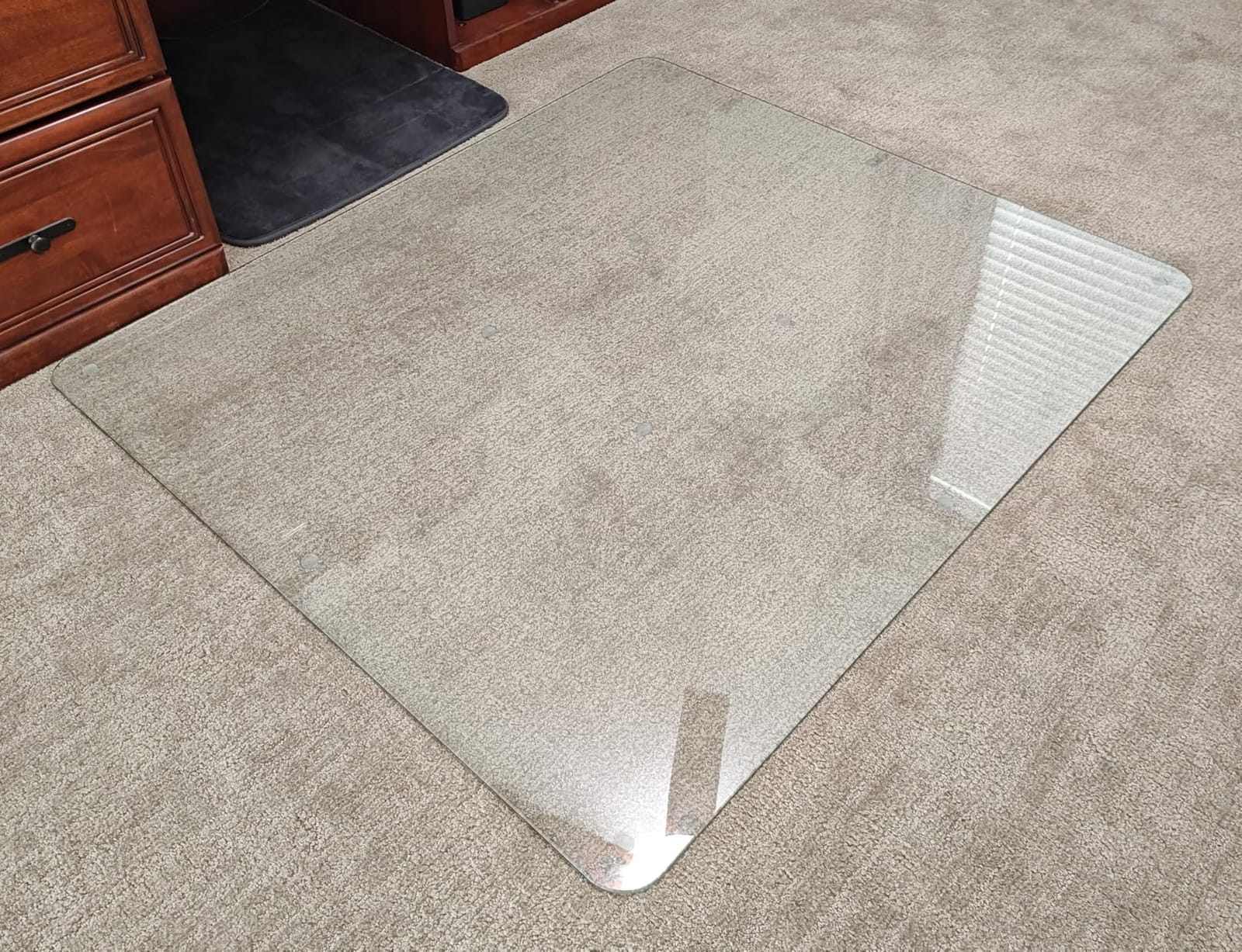 Lorell Tempered Glass Chairmat, 46
