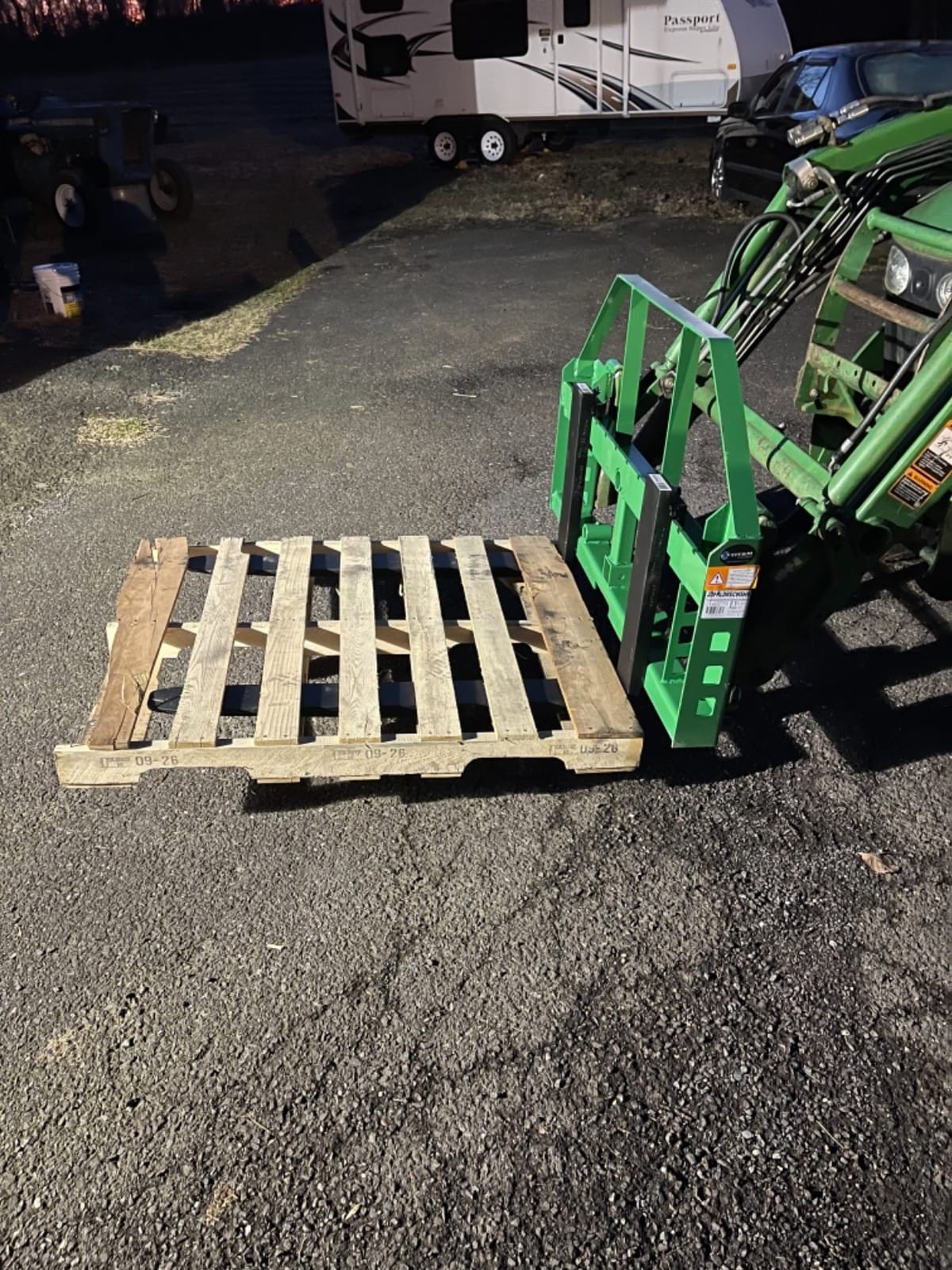 Titan Attachments 50-in Pallet Fork Frame Attachment, 4,000 LB Capacity, Receiver Hitch and 42-in Fork Blades, Fits JD customer photo 2