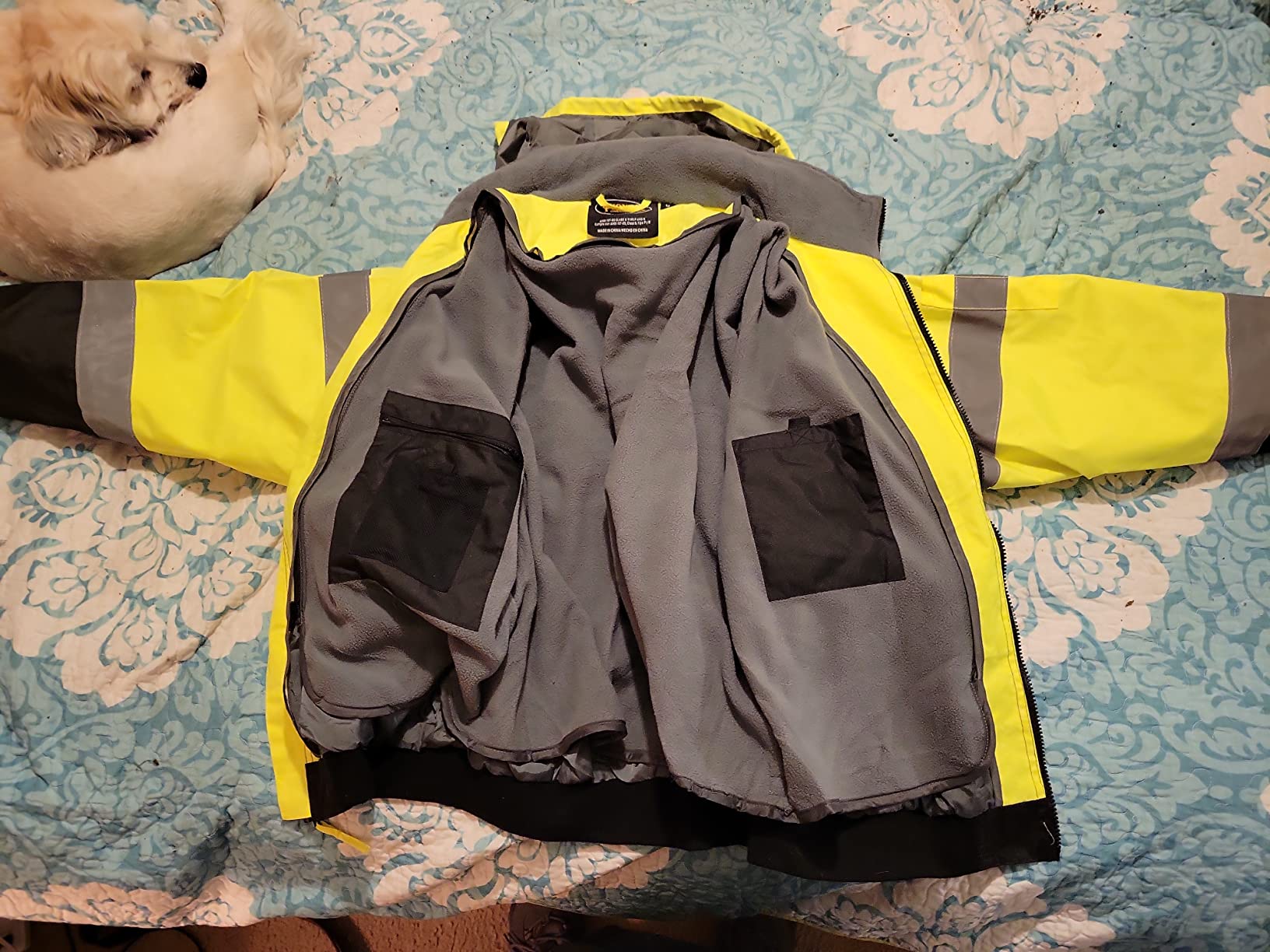 Pioneer Hi Vis Work Jacket for Men - Waterproof Safety Bomber with Reflective Tape customer photo 1