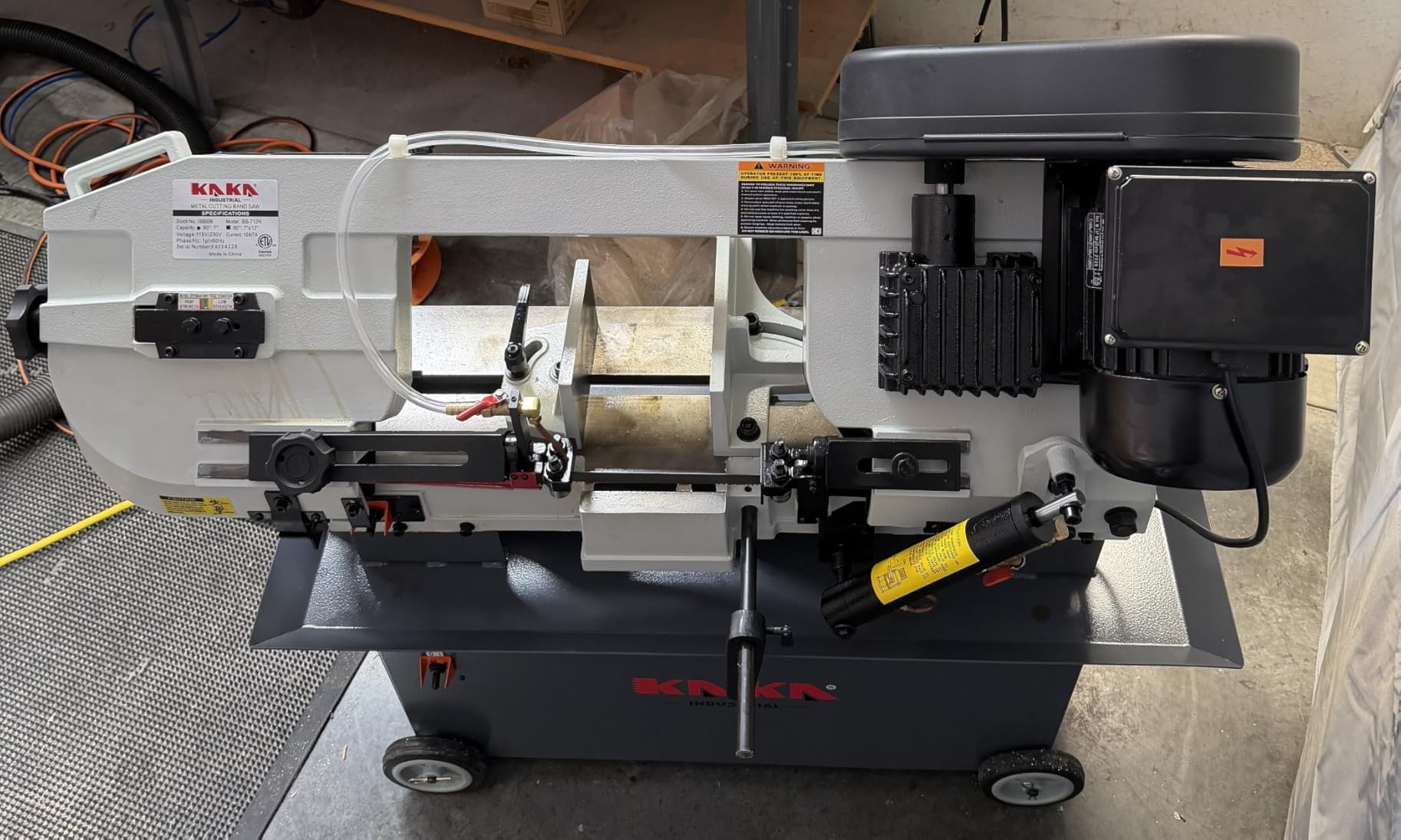 Metal Band Saw, 7 x 12 in, KAKA INDUSTRIAL BS-712N | 115V/230V, hydraulic feed, coolant,1.5 HP single-phase motor customer photo 1