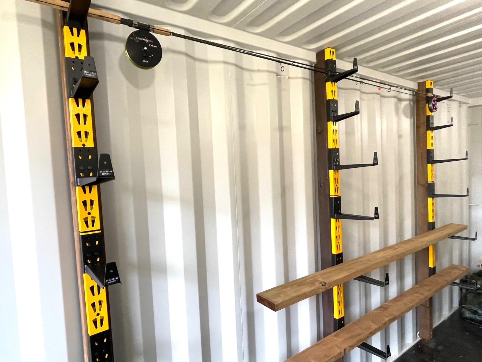 DEWALT 3-Piece Wall Mount Cantilever Wood and Lumber Storage Rack for Workshop Shelving, Multi-Depth Storage, Supports a Total of 273 lbs. customer photo 2