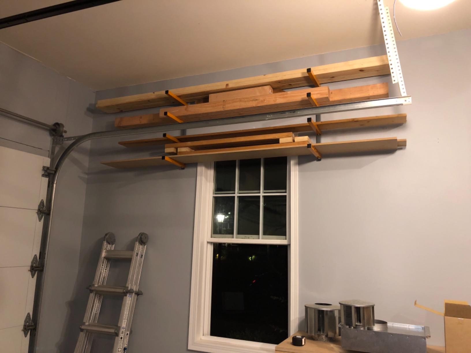 BORA Wood Rack 4-Level Heavy Duty Lumber Storage Rack Wall Mount PBR-0410 customer photo 2