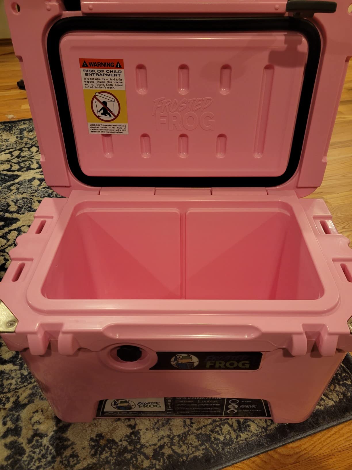 Frosted Frog 20 Qt Rotomolded Hard Cooler, Heavy Duty Made in USA | Commercial-grade build, thick-wall foam insulation, multi-day cooling for camping, fishing, hunting, boating, beach & BBQ customer photo 2