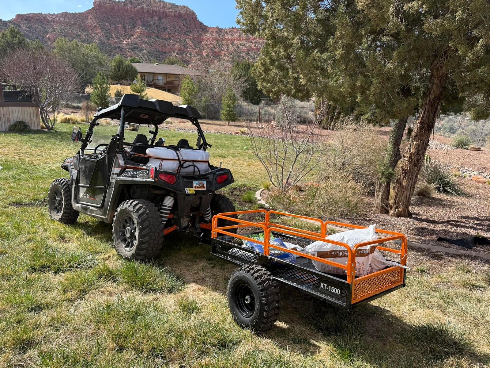 Impact IMPLEMENTS 1500lb ATV/UTV/Tractor Trailer with Solid Steel Floor, Aggressive Tires, & Pivoting Tongue customer photo 2