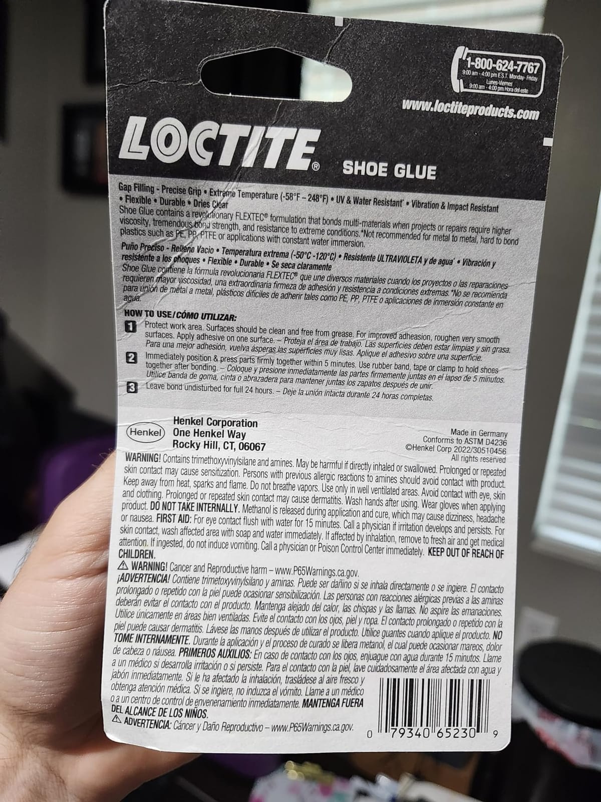 Loctite Shoe Glue, Strong & Flexible Fabric Glue, Resistant to Water, Impact, & Vibrations, Dries Clear - 0.6 fl oz Bottle, 1 Pack customer photo 2