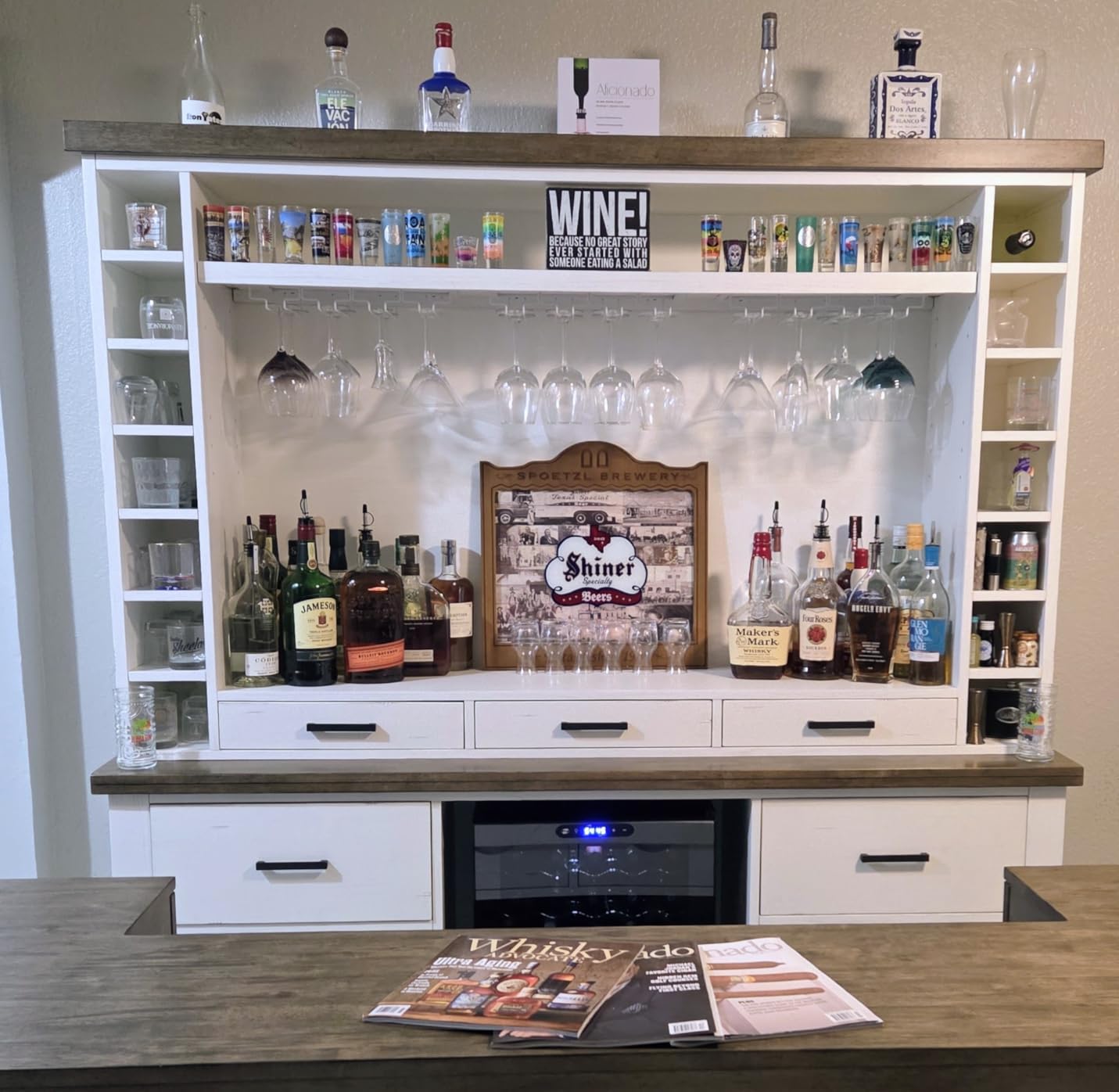 FOMANSH Wine Glass Rack - Under Cabinet Stemware Wine Glass Holder Glasses Storage Hanger Metal Organizer for Bar Kitchen Black customer photo 2
