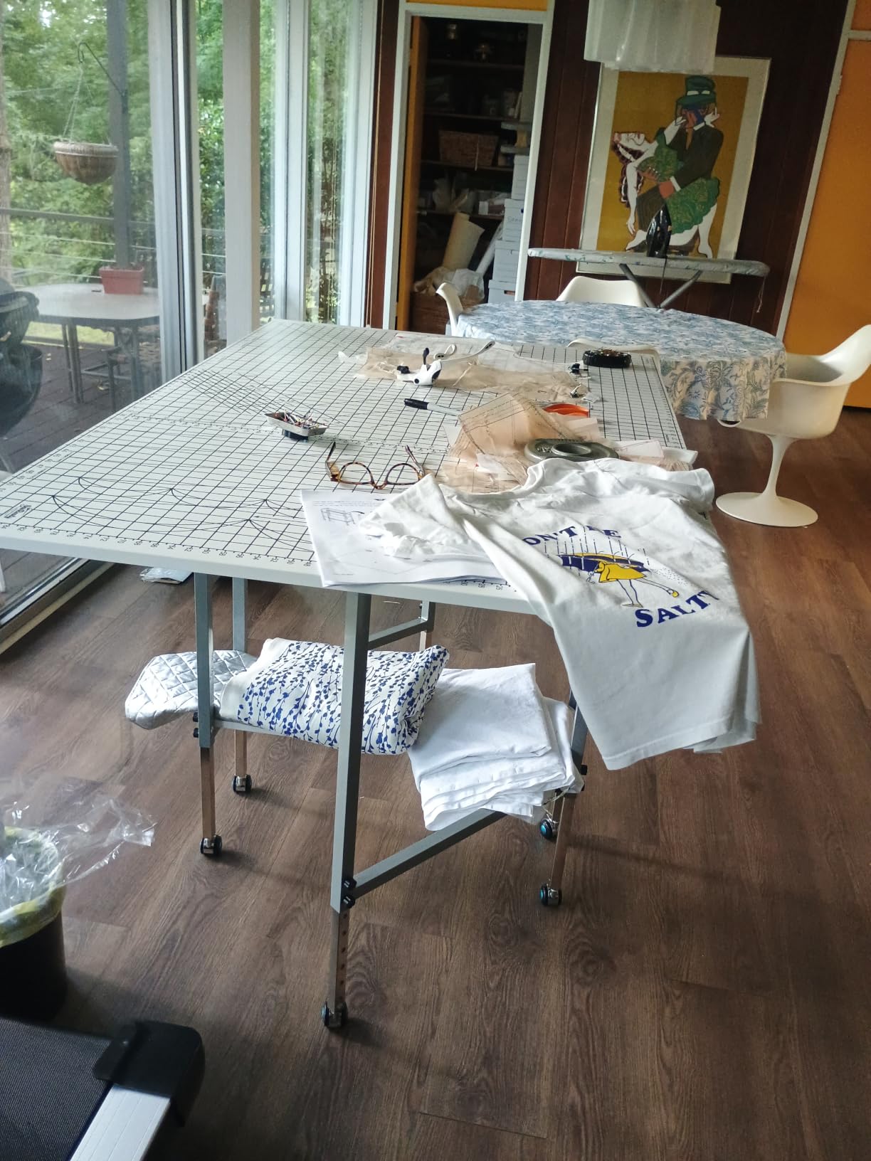 Sew Ready Foldable Hobby and Cutting Grid Table, White, 58.75 x 36.5 Inch customer photo 2
