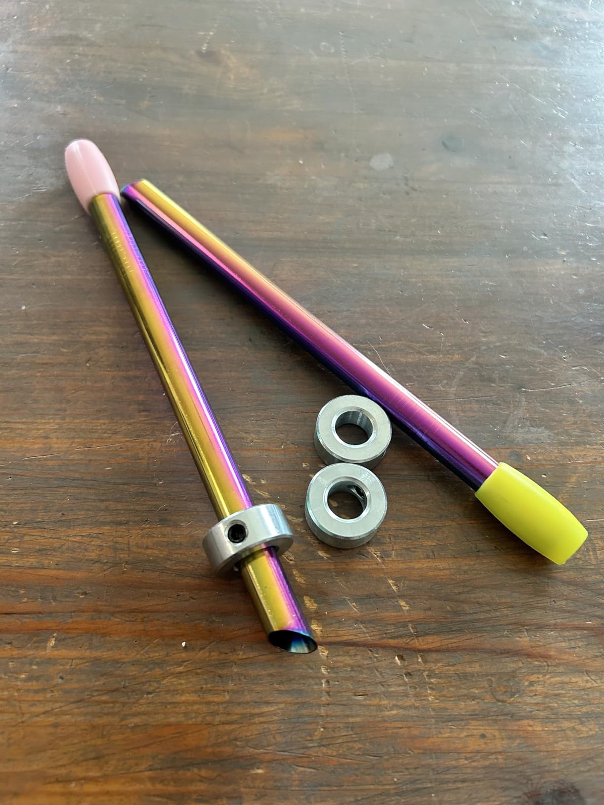 Boba Straws, Reusable Straw Metal Smoothies Jumbo Bubble Tea Tapioca Pearls Milkshake Straws, Pointed Stainless Steel Drinking Straws with Silicone Tips Carry Bag Brush 12mm 0.5