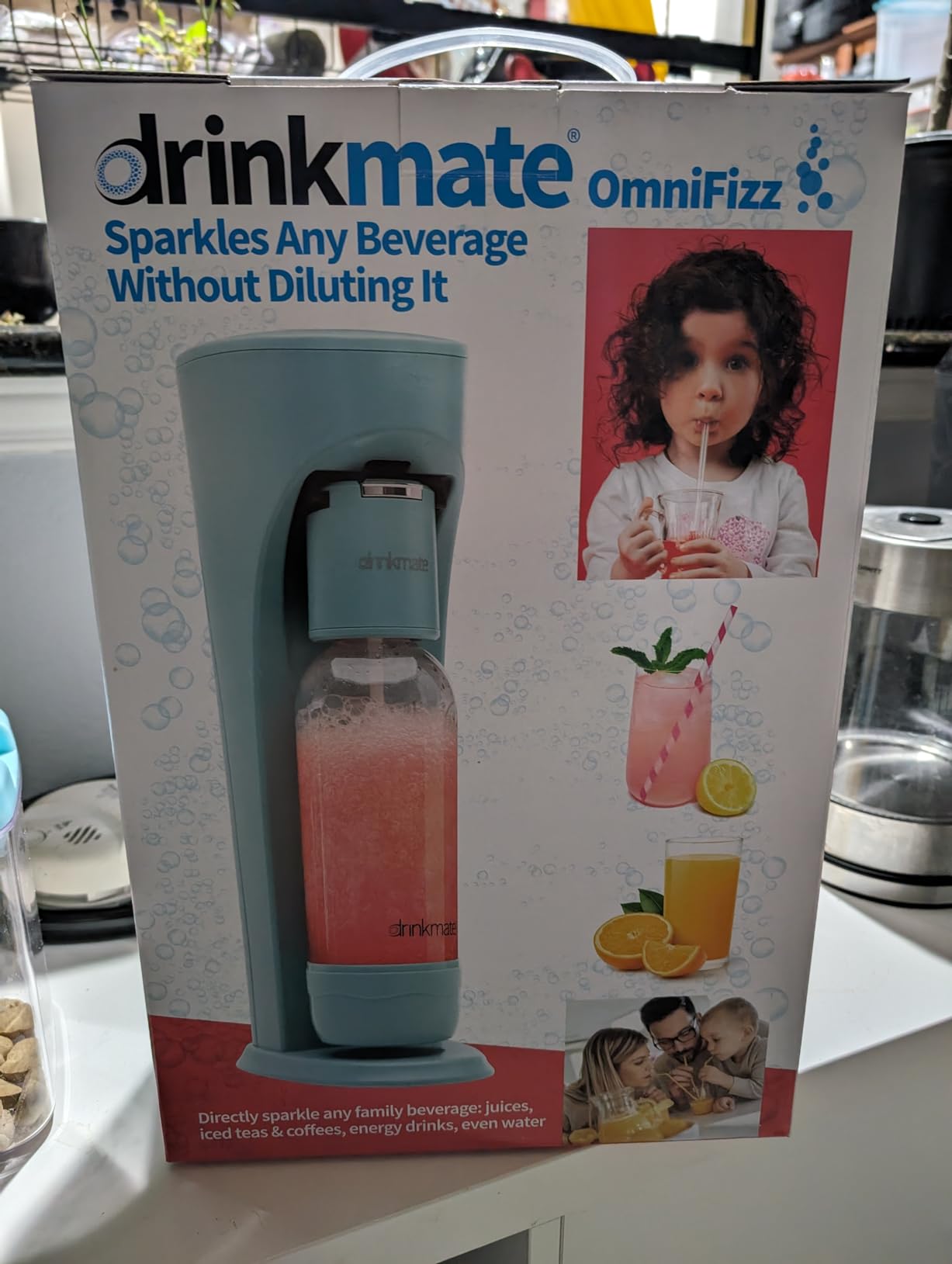 Drinkmate OmniFizz Sparkling Water Maker & Soda Streaming Machine | Carbonates Any Drink | SPECIAL BUNDLE | Includes 60L CO2 Cartridge + Two BPA-Free Bottles (Classic White) customer photo 2