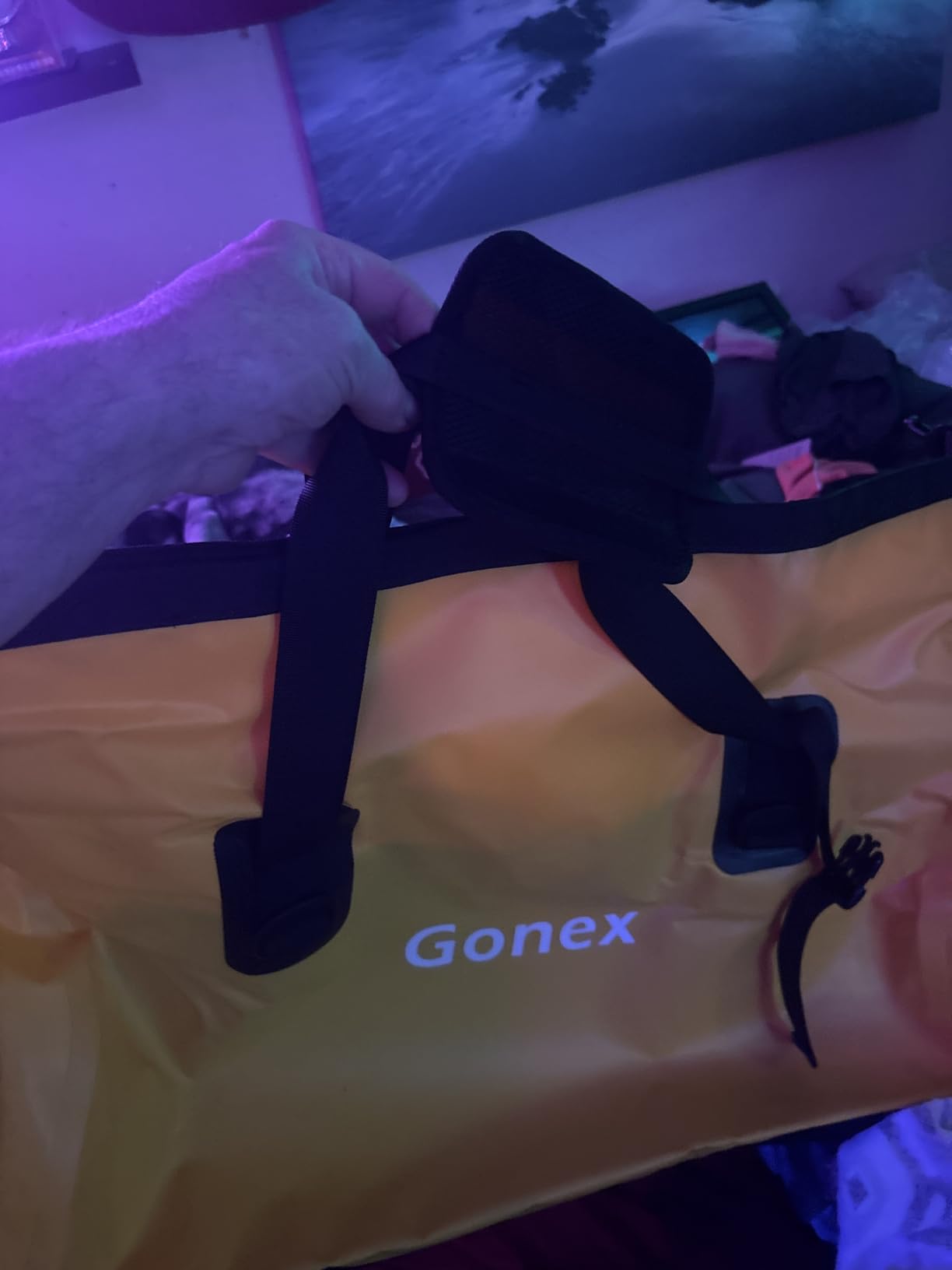 Gonex Waterproof Duffel Bag, 40L/60L/80L Roll-Top Travel Kayaking Dry Bag | Heavy Duty 600D PVC, Wet Pocket, Removable Interior Storage Pocket, Shoulder & Hand Carry, Paddleboarding, Camping, Motorcycle customer photo 1