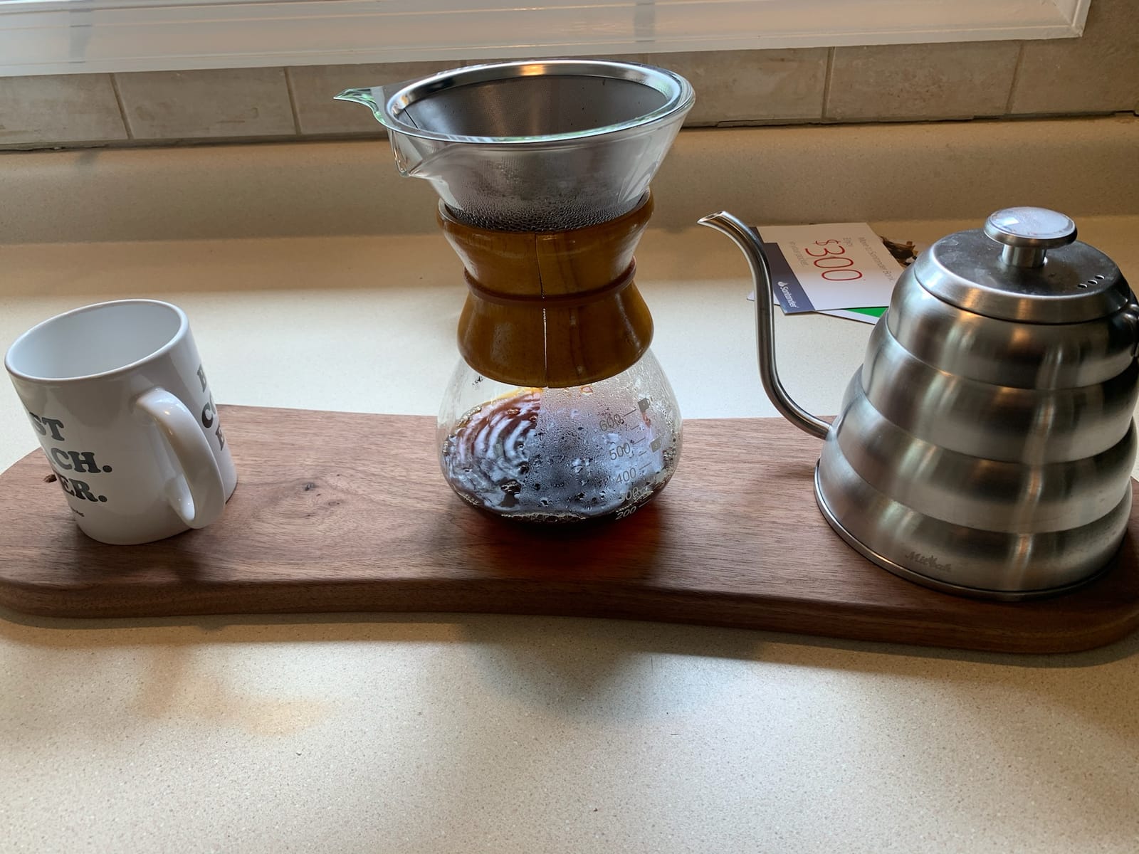 Pour Over Coffee Maker Set | Kit Includes 40 OZ Gooseneck Kettle with Thermometer, Coffee Mill Grinder & 20 OZ Coffee Dripper Brewer | Great Replacement for Coffee Machines customer photo 2
