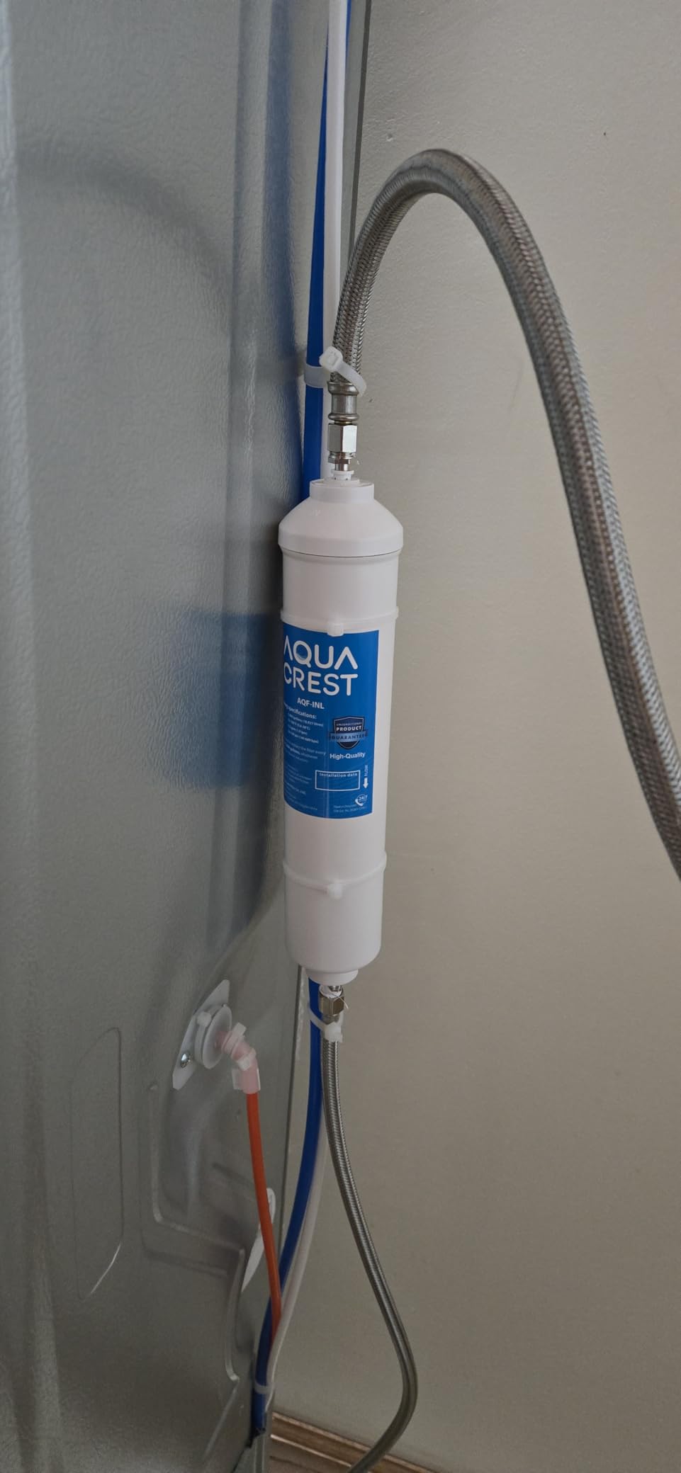 AQUA CREST INL 5 Years Inline Water Filter for Ice Maker and Refrigerator | Reduces Chlorine, Taste& Odor, 1/4-Inch Direct Connect Fittings customer photo 1
