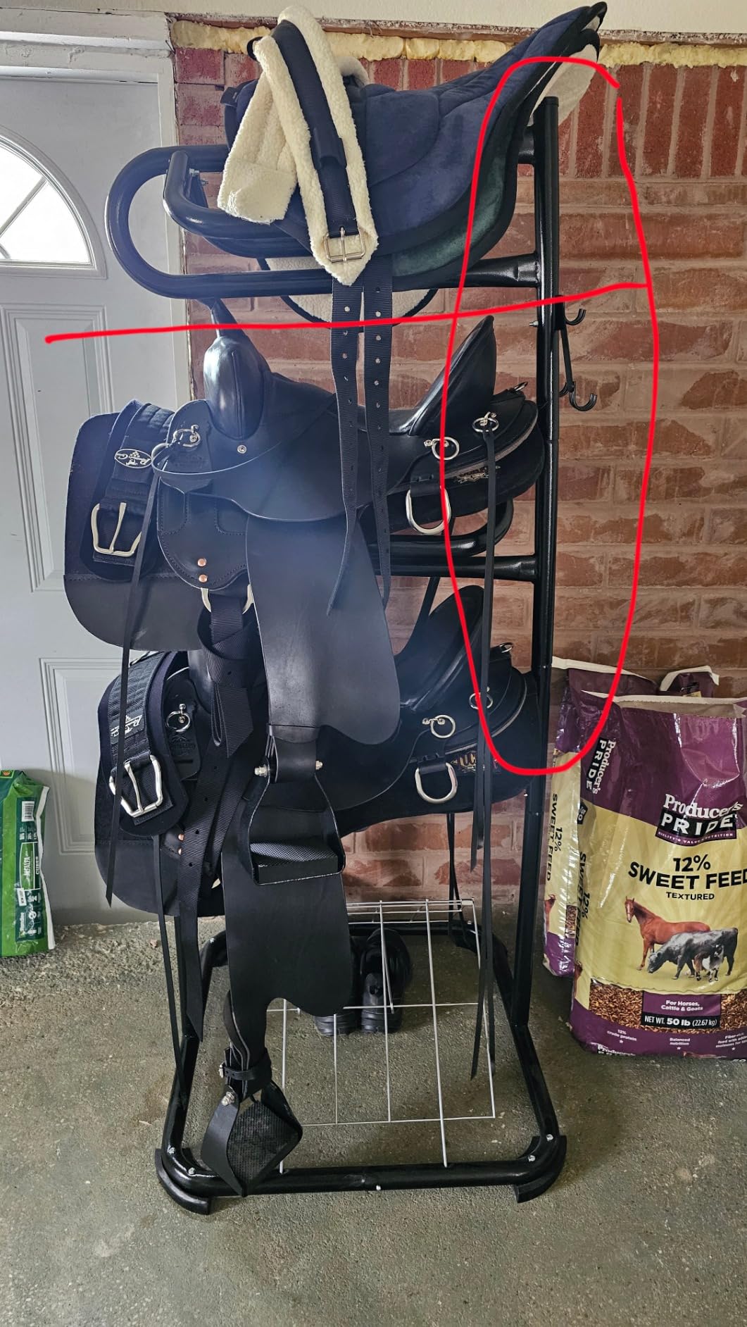 Seny Heavy Duty 3 Tier Rotatable Saddle Rack Stand H68.5 x W30 x D30 customer photo 1