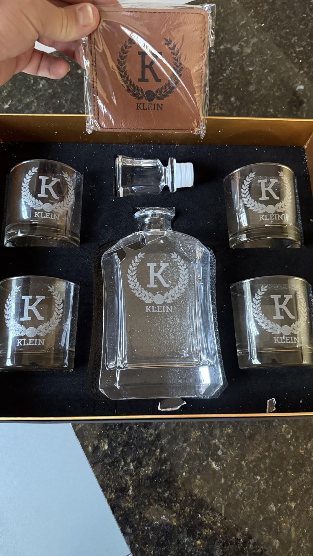 Personalized Whiskey Decanter Set, Whiskey Decanter Sets for Men, Customized Gifts for Men, Whisky Decanter Sets, Bourbon Decanter Set, Engraved Custom Scotch Glasses Liquor Lovers for Christmas customer photo 1