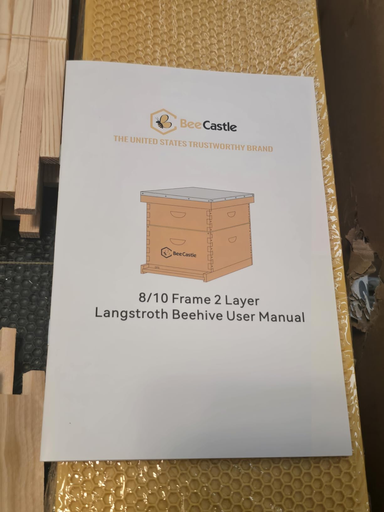BeeCastle 10-Frames Complete Beehive Kit, 100% Beeswax Coated Bee Hive Includes Beehive Frames and Beeswax Coated Foundation Sheet (2 Layer) customer photo 2