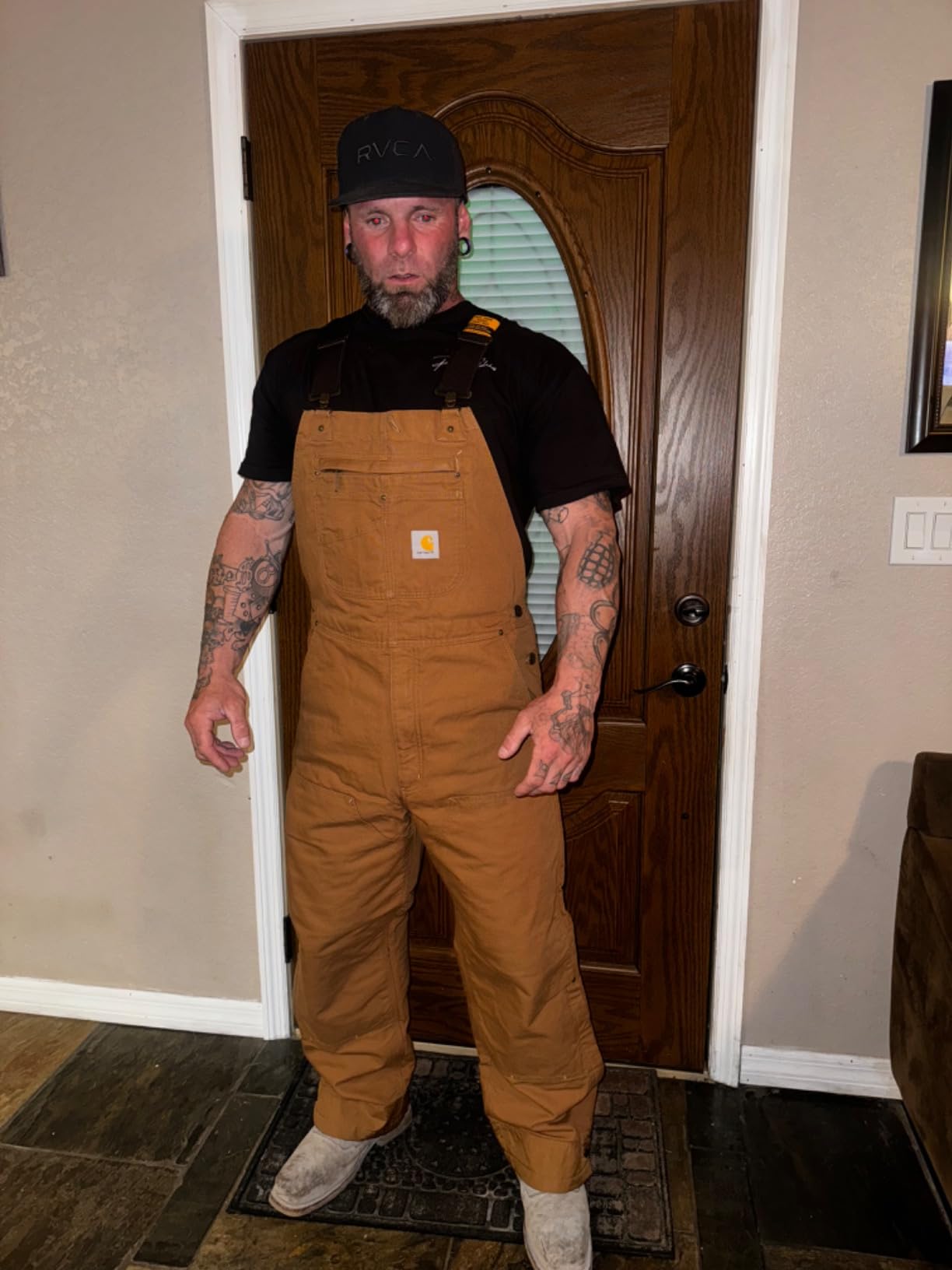 Carhartt Men's Washed Duck Insulated Bib Overall customer photo 2