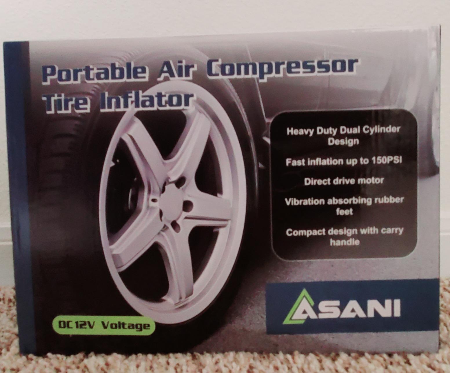 Asani 12V Air Compressor - Portable & Compact Tire Pump, 150 PSI Heavy-Duty Double Cylinder Tire Inflator with LED Flashlight, Ideal for SUVs, Off-Road, Trailer, Truck, Bike, Air Bed customer photo 1