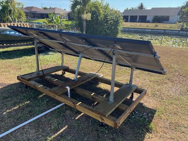 ECO-WORTHY Upgraded Solar Ground Mount Adjustable Multi-Pieces Solar Panel Mounting Brackets Kit System for 4pcs 200W/3pcs 300W/2pcs 400W Solar Panels for Ground,Open Space, Cabins and Backyard Sheds customer photo 1