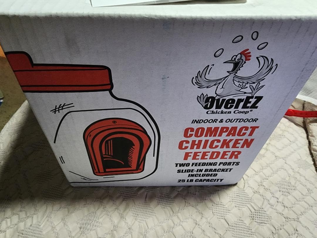 OverEZ Chicken Feeder - Holds 50 Pounds of Feed - Large Gravity Fed Automatic Poultry Dispenser - No Waste Rainproof Design customer photo 2