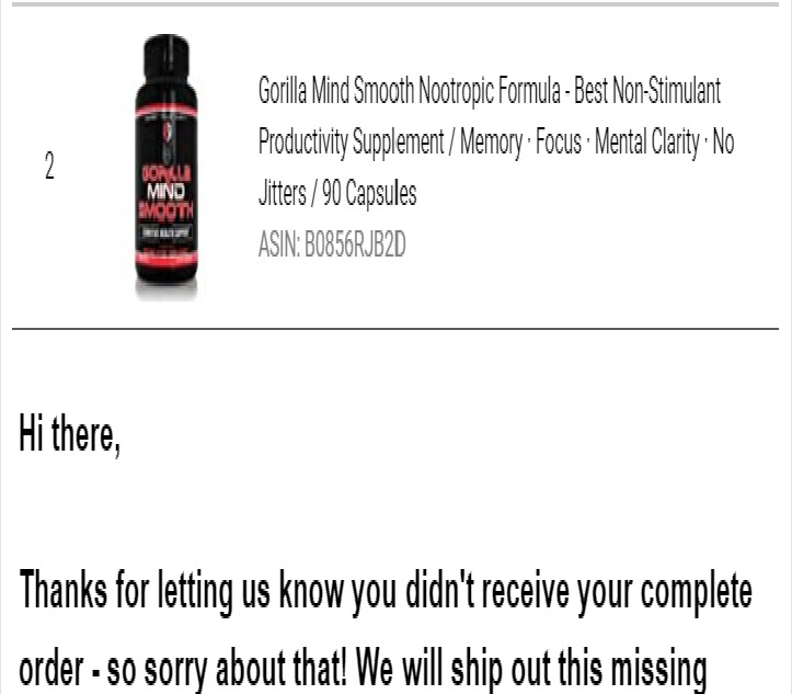 Gorilla Mind Smooth Nootropic Memory & Focus Formula (90 Capsules) | Non-Stimulant Productivity Supplement | Mental Clarity, No Jitters customer photo 1