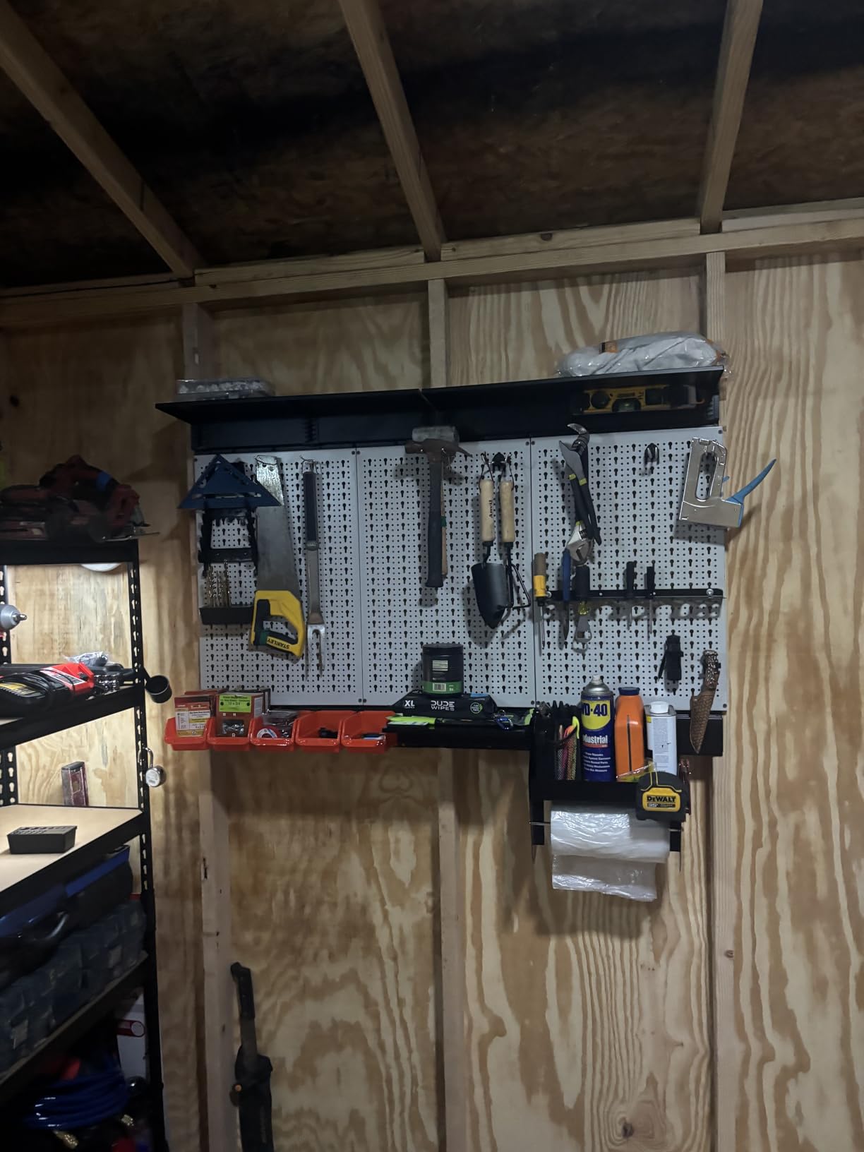 TORACK Pegboard Wall Organizer 4 ft. Garage Metal Pegboard Tool Organizer System, Tools Storage Peg Board Kit with Hooks and Accessories, Wall Mounted Storage Bins, Overhead Shelves customer photo 2