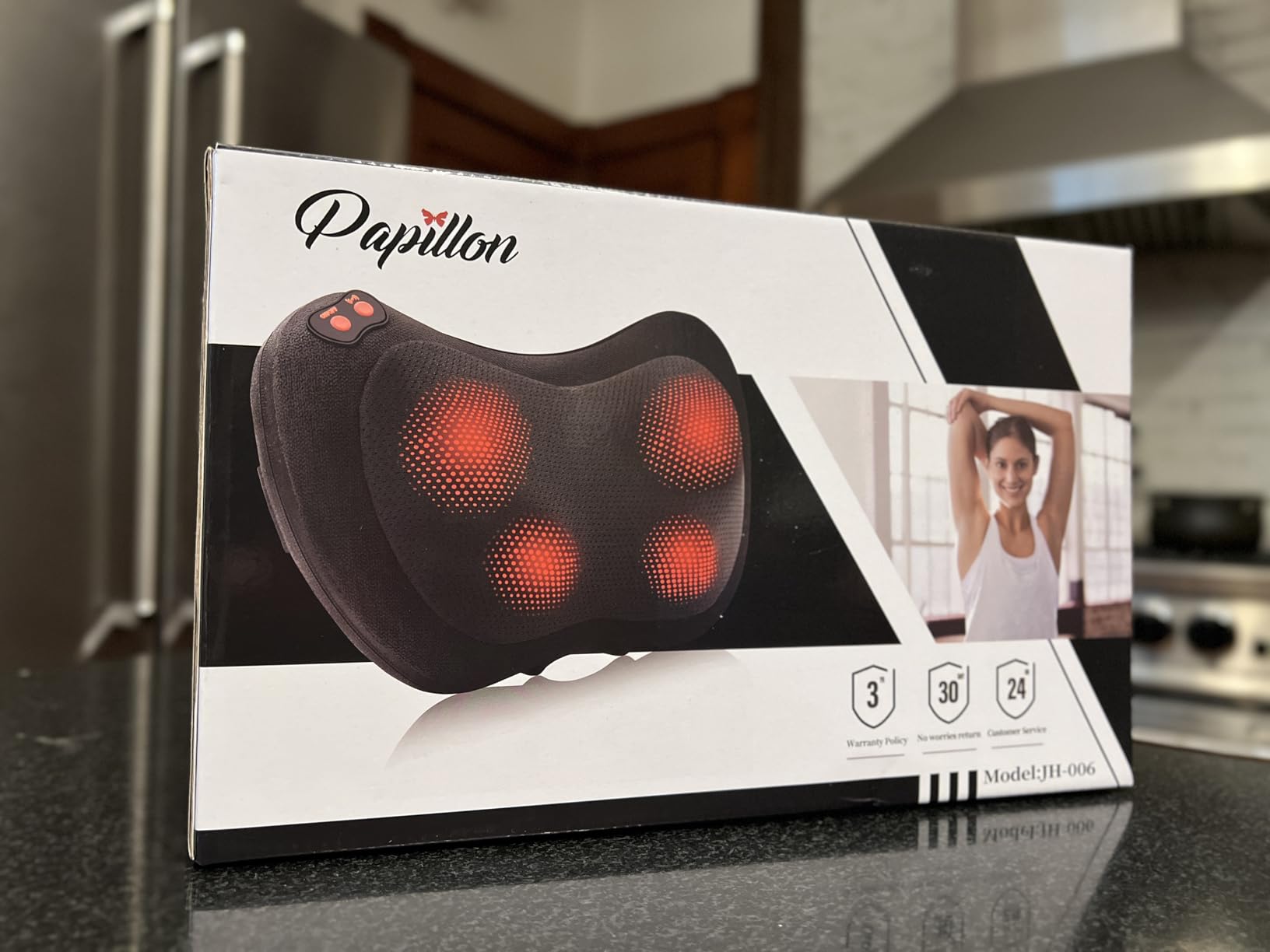 Papillon Back Massager with Heat, Shiatsu Pillow for Body Pain Relief Black | Deep Kneading Massager for Neck, Shoulder, Foot&Lower Back, Body Muscle Relaxation, Gifts for Women/Mom/Dad, Fathers Day Dad Gifts customer photo 2