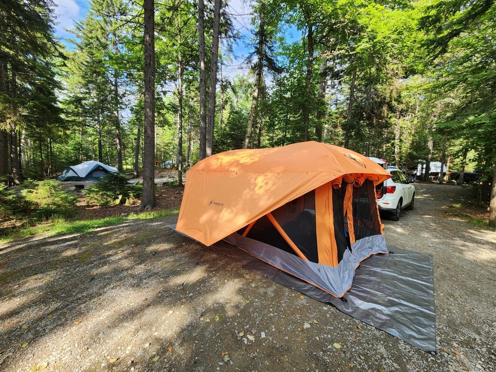 Gazelle T4 Plus Extra Large 4 to 8 Person Portable Pop Up Outdoor Shelter Camping Hub Tent with Rain Fly & Extended Screened in Sun Room, Orange customer photo 2