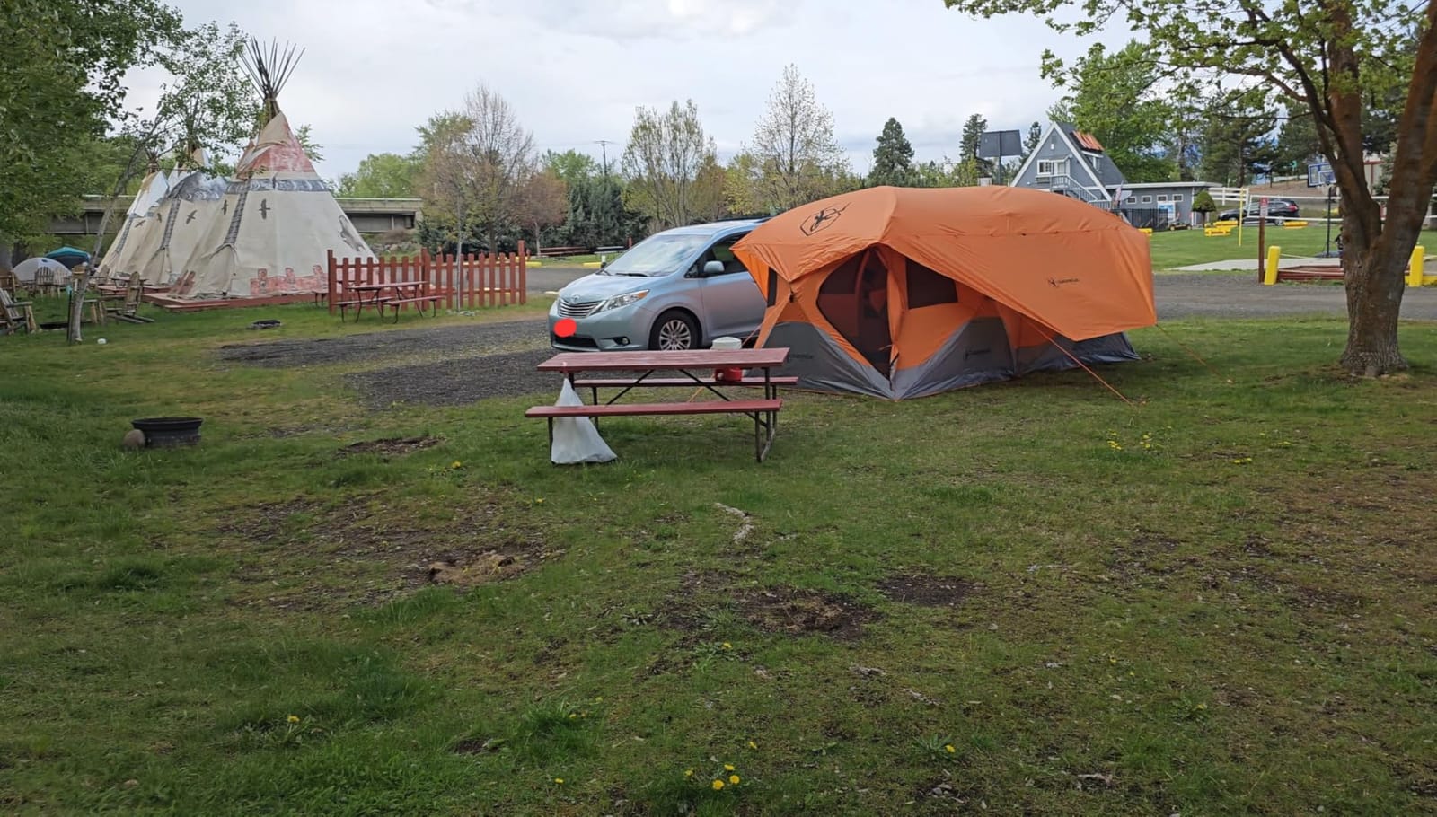 Gazelle Tents™, T8 Hub Tent, Easy 90 Second Set-Up, Waterproof, UV Resistant, Removable Floor, Ample Storage Options, 8-Person, Sunset Orange, 78