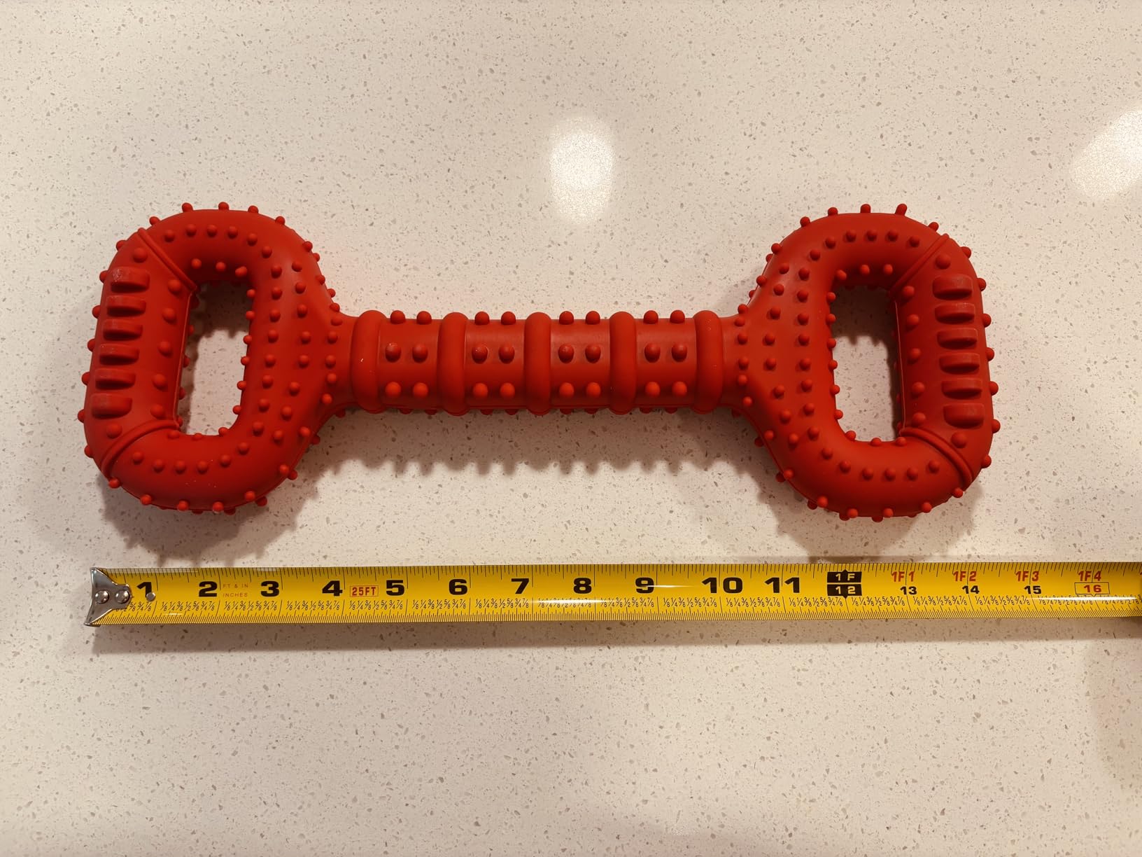 Feeko Dog Toys for Aggressive Chewers Large Breed, 15 inch Interactive Long Lasting Dogs Toy with Convex Design Natural Rubber Tug-of-war Toy for Medium Large Tooth Clean(Red) customer photo 1