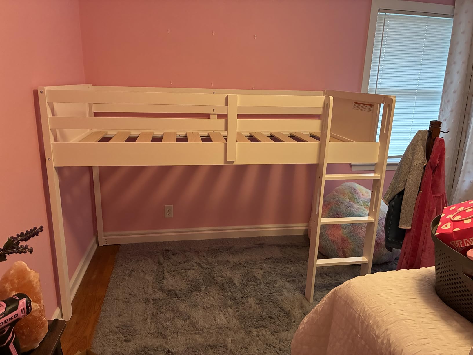 Delta Children Twin Loft Bed with Guardrail and Ladder (Coordinates with Loft Bed Tents Sold Separately), White customer photo 1