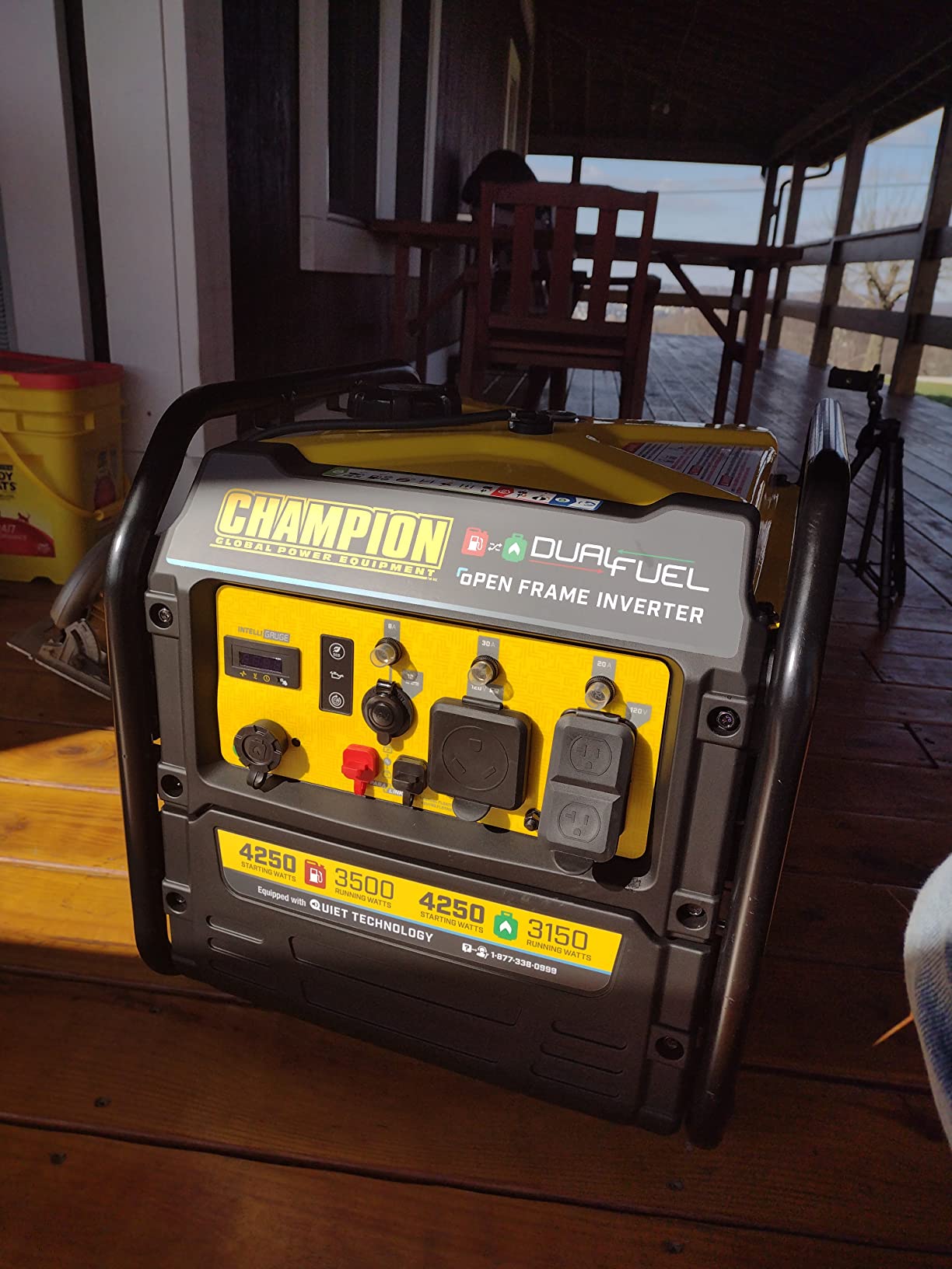 Champion Power Equipment 4250-Watt Dual Fuel RV Ready Portable Open Frame Inverter Generator with Quiet Technology customer photo 1