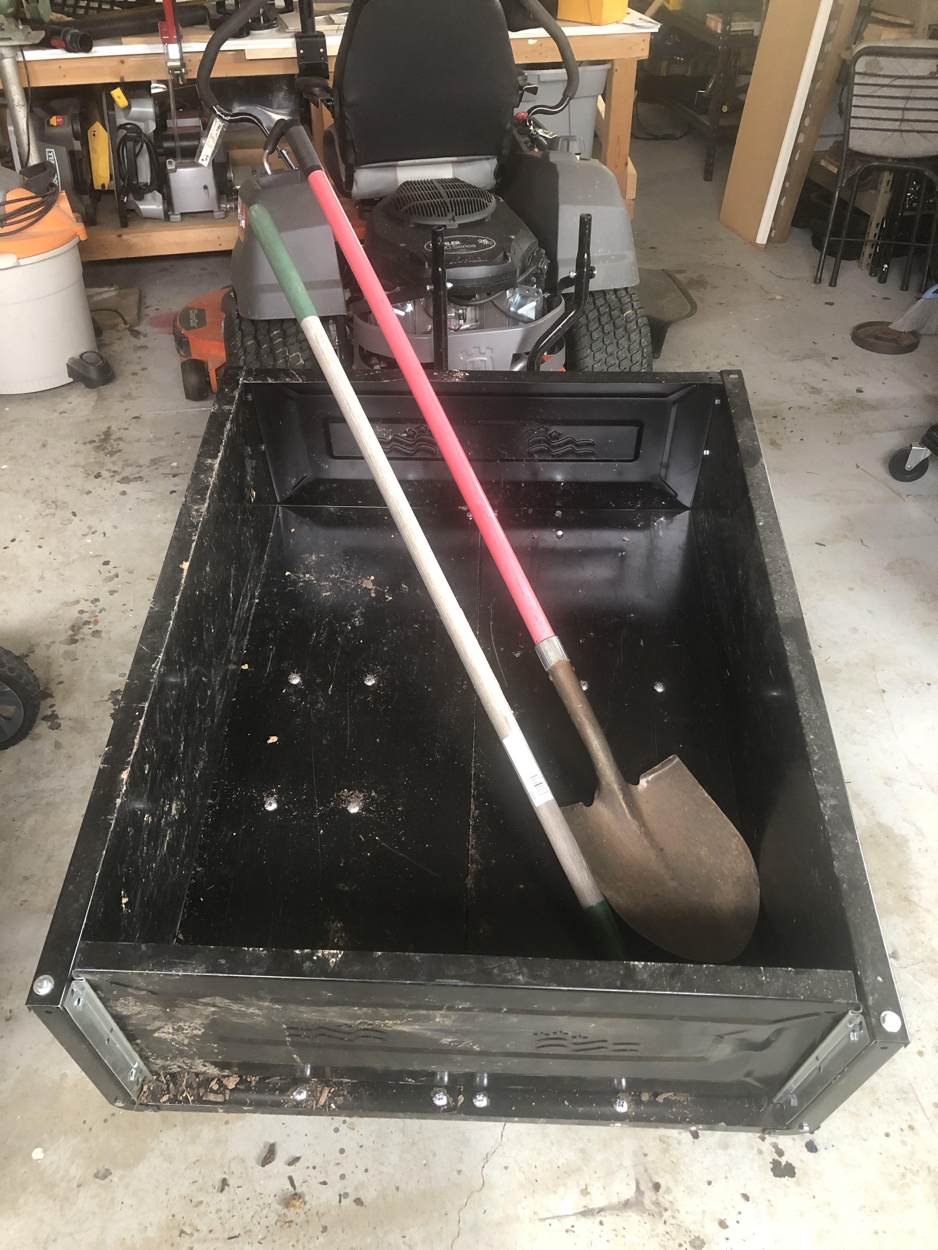 Agri-Fab Tow Behind Poly Dump Swivel Cart for Lawn Tractors and Mowers, 700 lb Capacity, 12 Cu Ft Utility Trailer customer photo 1