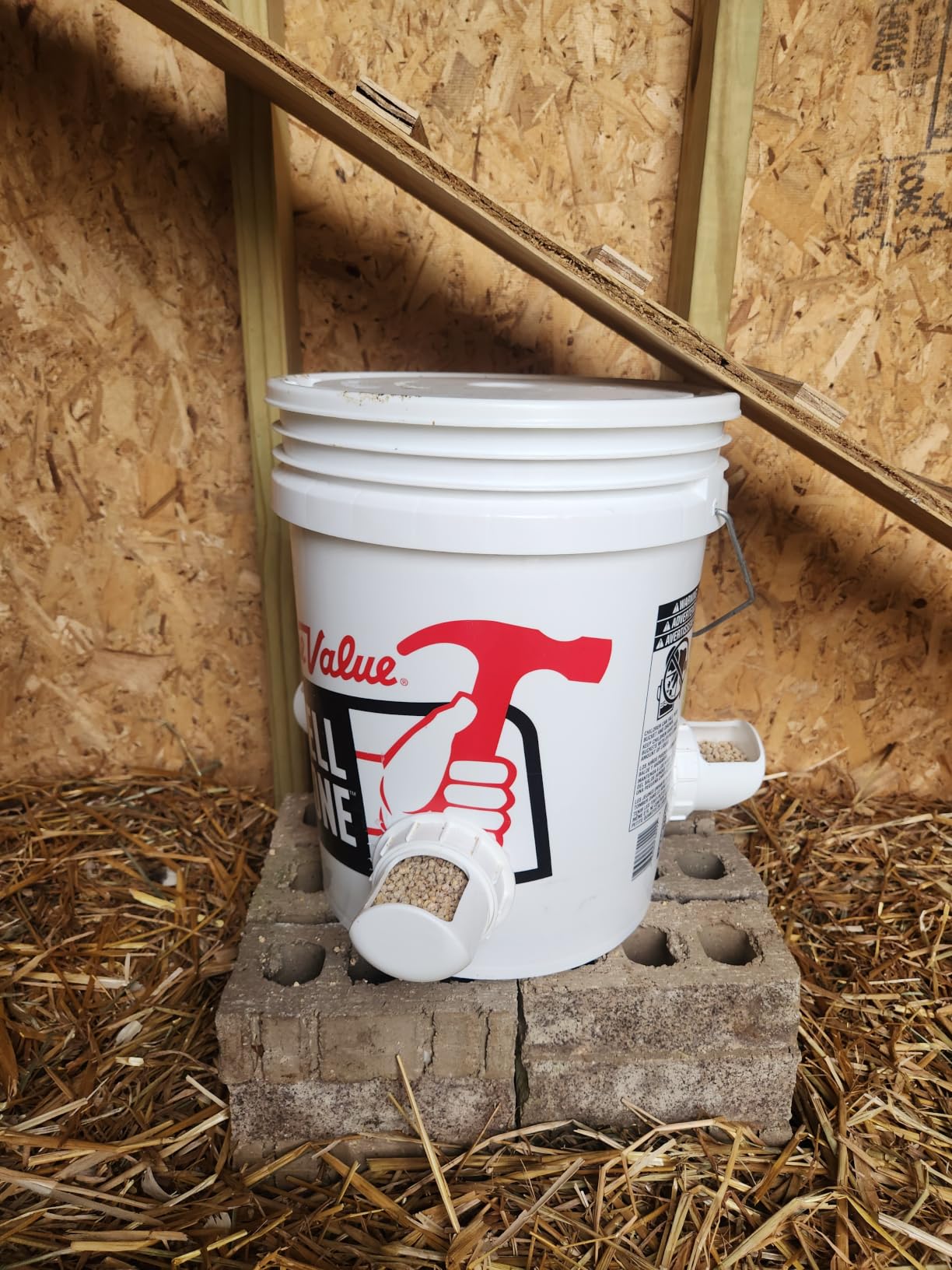 The Original Poultry Pro DIY Chicken Feeder Kit - As seen on Shark Tank, 3 Ports, Waterproof Seal Bushings & Hole Saw, Poultry Feed, Use for Buckets, Barrels, Bins & Troughs (Bucket Not Included) customer photo 1