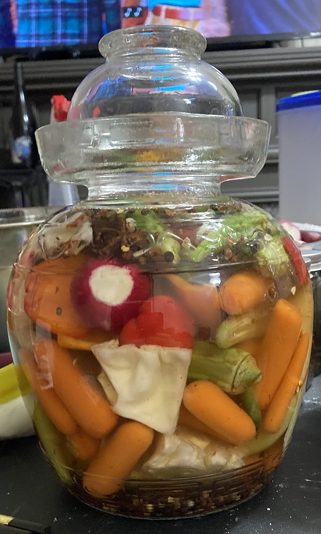 Fermentation Jar, 2.5L Pickle Jar with Water Seal Glass Lid | Food Grade, Clear Glass, Fermentation Kit Fermenter Starter for Making Pickles, Kimchi, Sauerkraut, Kombucha customer photo 2