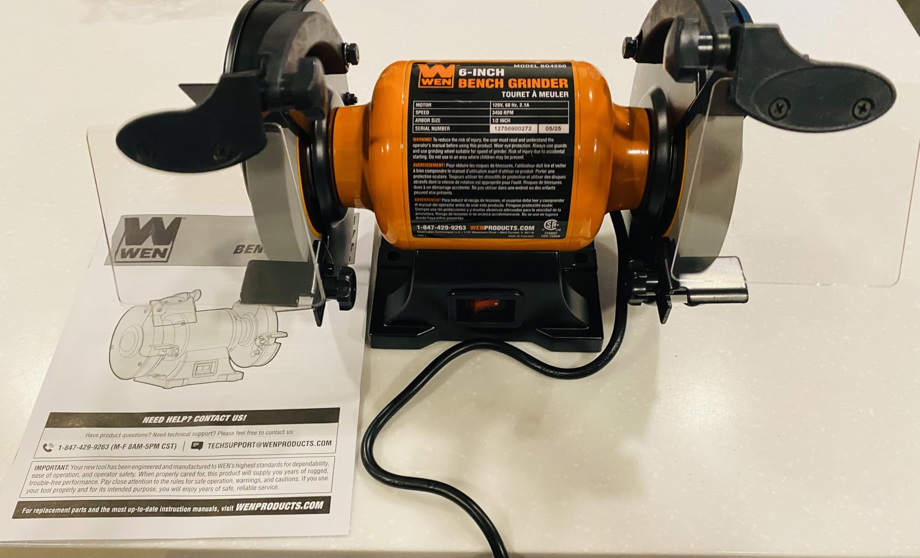 WEN BG4260 2.1-Amp 6-Inch Single Speed Bench Grinder customer photo 2