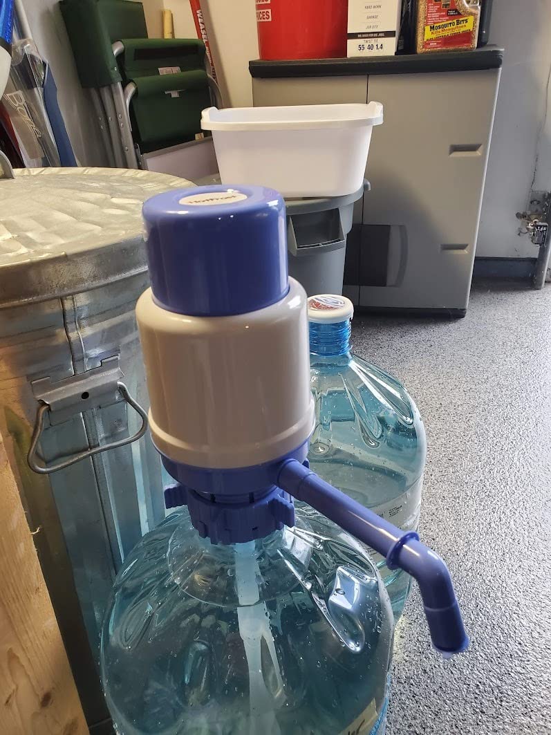 HotFrost Manual Water Pump for 5 Gallon Jug & Bottle - Non-Electric 5 Gallon Water Dispenser, Universal Hand Pump with 3 Adjustable Tubes, 53mm Screw Top Adapter, Spout Cap & Cleaning Brush, BPA-Free customer photo 1