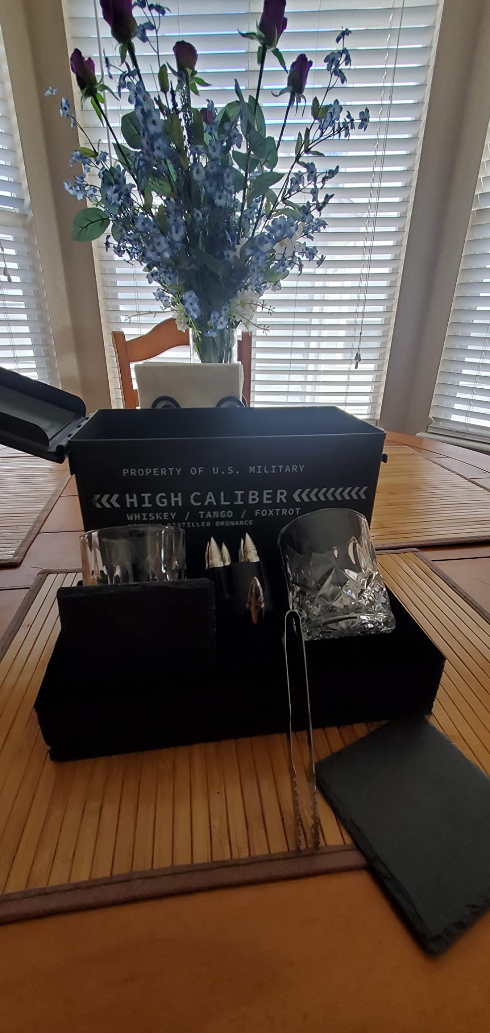 Titan LSO Whiskey Glasses and Stones in Unique Tactical Box Display | Bourbon Cocktail Cups, Coasters and Tongs | Gifts for Men | Glass Set customer photo 2