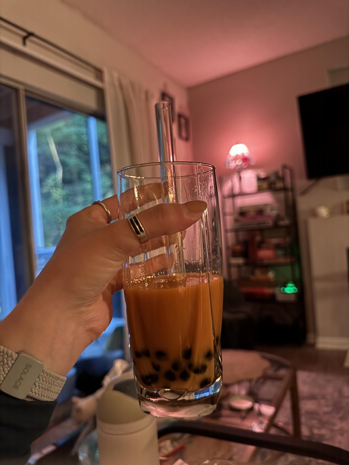 ALINK Reusable Glass Boba Straws, 14mm Extra Wide Clear Smoothie Straws for Bubble Tea, Pack of 4 with 1 Case and 2 Brush customer photo 1