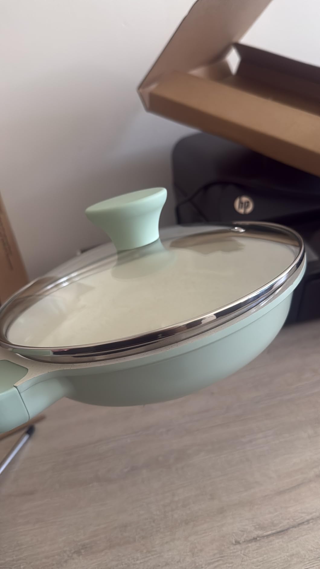 SENSARTE Nonstick Frying Pan Skillet with Lid, Omelet Pan with Cover, Healthy Egg Pan Chef's Pan, Kitchen Cooking Pan, PFOA Free (8inch + Glass Lid) customer photo 2
