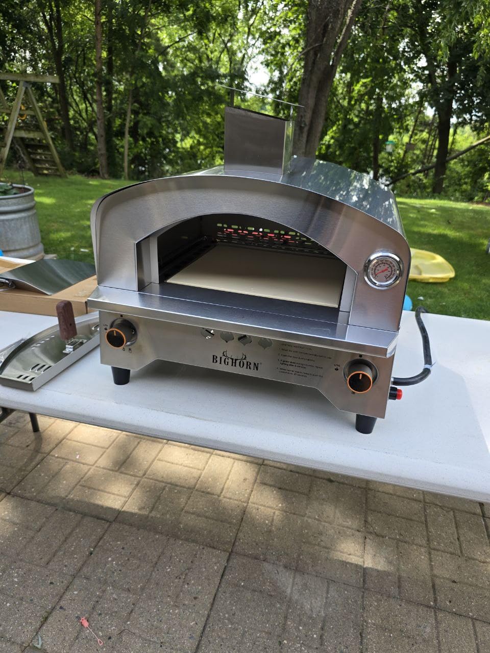 BIG HORN Gas Pizza Oven, Portable Propane Pizza Oven with 15 inch Pizza Stone, Stainless Steel Pizza Maker for Outdoor Cooking customer photo 2
